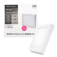 EVOLITE - Plafon led panel 18w cuadrado sobreponer CALIDO