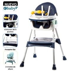 EBABY - Silla de Comer Lulu 631 Azul Con 2 Niveles de Altura