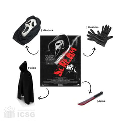 GENERICO - Disfraz SCREAM Halloween Scream Talla M mascara y cuchillo VIP