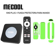 MECOOL - KM2 Plus Android TV 11 + Funda protectora VERDE