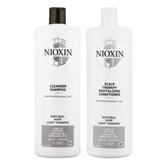 NIOXIN - 1 Shampoo + Acondicionador Densificador Para Cabello Natural 1000ml