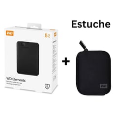 WESTERN DIGITAL - DISCO DURO EXTERNO 5 TB ELEMENTS + ESTUCHE FUNDA WD