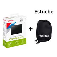 TOSHIBA - DISCO DURO EXTERNO 2 TB CANVIO BASICS USB 3.0 + ESTUCHE FUNDA