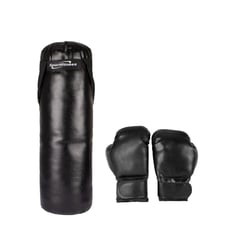 SPORT FITNESS - Saco de boxeo para niños con guantes - - Negro