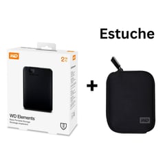 WESTERN DIGITAL - DISCO DURO EXTERNO 2 TB ELEMENTS + ESTUCHE FUNDA WD