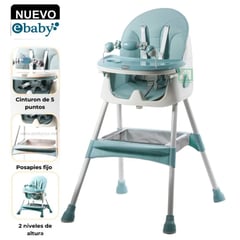 EBABY - Silla de Comer Lulu 631 Verde Con 2 Niveles de Altura