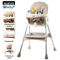 EBABY - Silla de Comer Lulu 631 Beige Con 2 Niveles de Altura