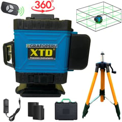 XTD - Nivel Laser Verde 12 Lineas Autonivelante 360º + Tripode