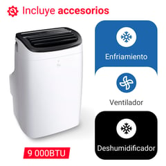 RHEEM - AIRE ACONDICIONADO PORTATIL 9K BTU - 3 AÑOS DE GARANTÍA