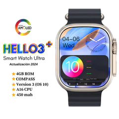 OEM - Smart Watch Hello Watch 3 Plus Ultra 4GB Rom Color Negro