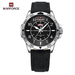 NAVIFORCE - Reloj Hombre NF9204 NEGRO Analógico Nylon Deportivo Elegante