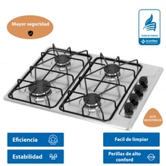 CHALLENGER - Cocina Empotrable GN Inox 4 hornillas SP 6043