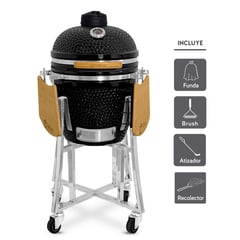 GRILLCORP - Kamado Clásico 18 Negro con regalos básicos