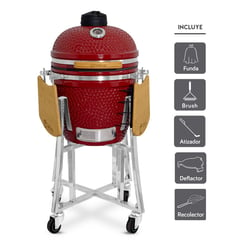 GRILLCORP - Kamado Clásico 18 Rojo con Deflactor