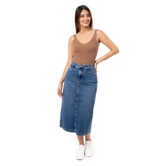 PIONIER - Falda Lar Denim Stretch Mujer Yaniram