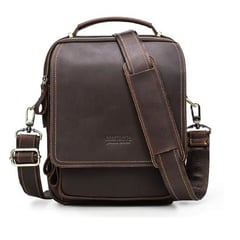 CONTACTS - Morral de Hombro de cuero genuino Marron MB200 Hombres