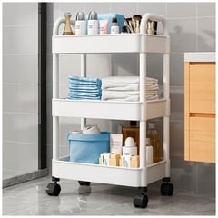 KELLER - Carrito Organizador Estante 3 Niveles con Ruedas para Baño JK3 BL