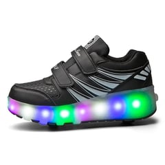 GENERICO - Zapatillas con ruedas y luces LED recargables con USB niñas y niños