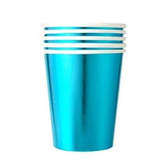 GENERICO - Vasos SET X 10 UNID Desechable Descartable Fiestas Color Azul Metalico