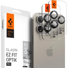 SPIGEN - Protector De Cámara Ez Fit Iphon 15 Pro Max /15 Pro 2 unidades