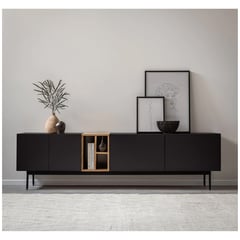 VENTITAS HOME - Mesa de Tv 85” Lucianné Negro y Duna