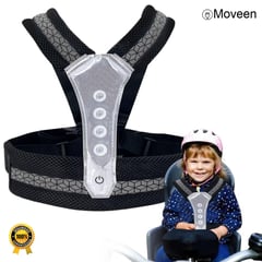 MOVEEN - Cinturon de Seguridad LED para Niños Motos Negro