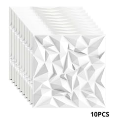 GENERICO - Panel Decorativo 3D Estrella Blanco 10 piezas