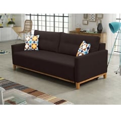 DMUEBLES - SOFA CAMA AMBER 1.5 PLAZAS MARRON