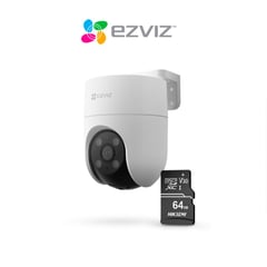 EZVIZ - Cámara Inalámbrica WiFi PT H8C Para Exteriores Full Hd Micro SD 64GB -