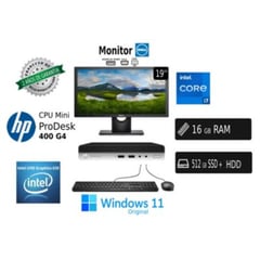 HP - CPU ProDesk Mini Ci7 8va 16GB RAM 512GB SSD+1TB HDD+Led 19 Reacondicionada