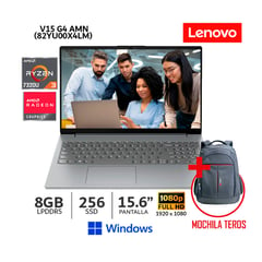 LENOVO - Laptop AMD Ryzen 3-7320U 8GB RAM 256GB SSD 156 FHD Windows 82YU00X4LM+Mochila Teros
