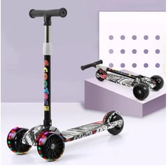 GENERICO - Patinete de 3 Ruedas con Grafiti para Niños Scooter Plegable