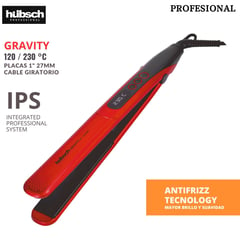 HUBSCH - Plancha de cabello ANTIFRIZZZ Profesional GRAVITY 230 °C Rojo