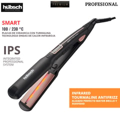 HUBSCH - Plancha de cabello PREMIUM Profesional SMART 100230 °C Negro