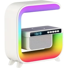 ITELSISTEM - Lampara Bluetooh Rgb Led Reloj Carga rapida Inalambrico Llamadas App