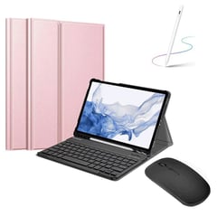 PUREPOWER - Funda teclado y ratón y stylus Samsung Tab S6Lite10.4"-rosa