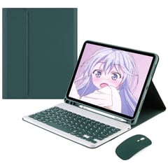 PUREPOWER - Funda Con Teclado Ratón para ipad 9/8/7 10.2" air3 10.5"-verde