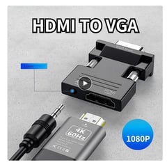 GENERICO - Adaptador HDMI a VGA 1080p con cable de audio