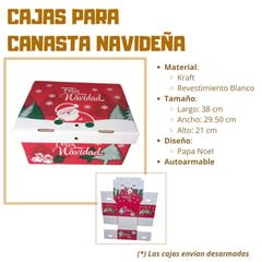 GENERICO - CAJA PARA CANASTA NAVIDEÑA X 12 UNID - ESTANDAR PAPA NOEL