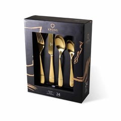 KRONS - Set Cubiertos Gold - 24 Pcs - Acero Inox