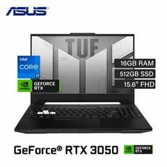Laptop TUF FX517ZC-HN002W Intel Core i7 12650H RAM16GB Disco 512GB SSD Video RTX 3050 4GB 15.6"