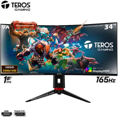 TEROS - Monitor Curvo TE-3410G, 34", 165Hz, 1MS, 3440 x 1440, DisplayHDR