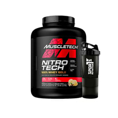 MUSCLETECH - Nitro Tech 100 Whey Gold French Vainilla 5lb con SmartShaker