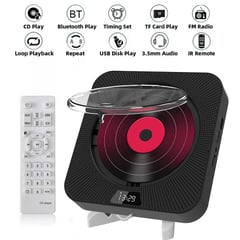 DANWEILE - Pantalla LED Reproductor CD portátil Altavoces Bluetooth estéreo-Negro