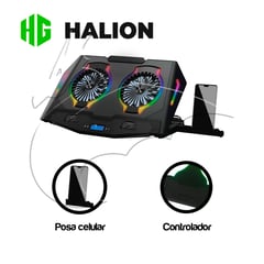 HALION - Cooler Para Laptop Gamer Rgb Cybercol Ha-n10