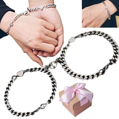 GENERICO - Pulsera Para Pareja Promesa de Amor Corazon Magnetico