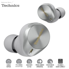 TECHNICS - Audífonos True Wireless Noise Cancelling Az80 Silver