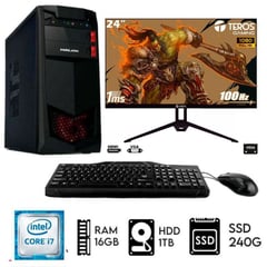 GENERICO - Computadora Pc Intel Core i7 32ghz Ram 16GB Disco 1TB SSD 240GB Monitor 24´´FHD