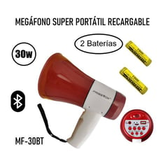 FREEVOX - MEGAFONO RECARGABLE 30W USB - BT - 2 BATERIAS