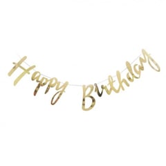 GENERICO - Banner dorado Happy Birthday
